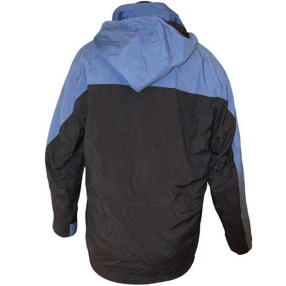 Lands’ End Women’s Blue Black Hooded Parka Jacket Size M (10–12) Regular - Picture 2 of 7